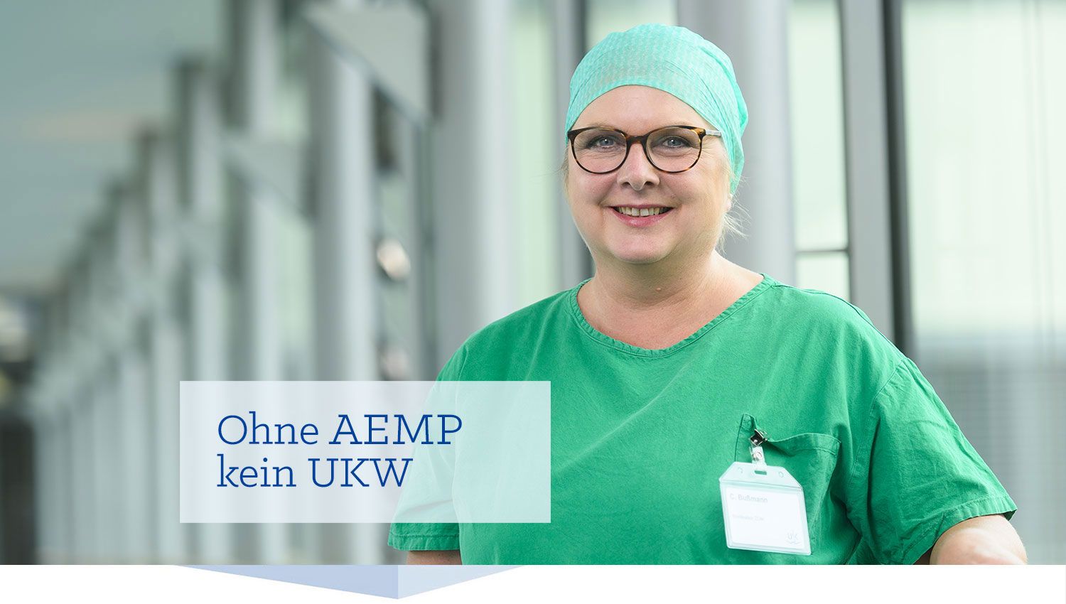 Headerbild Technische Sterilisationsassistentin, Schrift: Ohne AEMP kein UKW