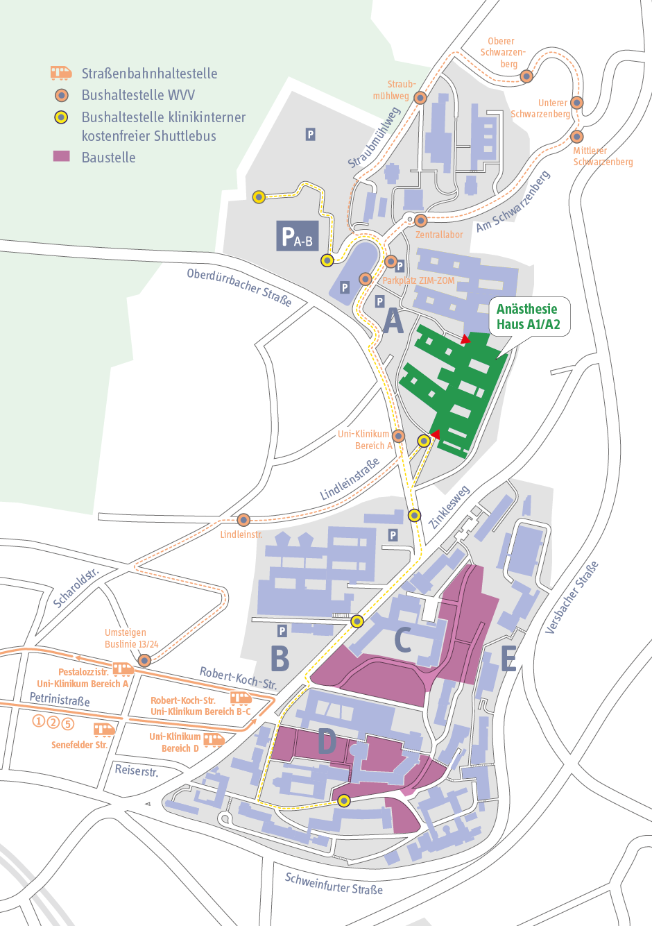 Lageplan Anästhesie