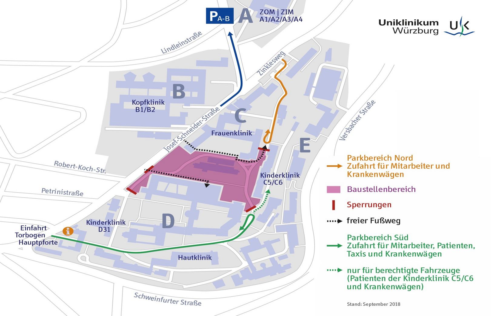 Übersicht Baustelle UKW Lageplan