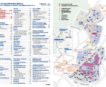 Übersichtsplan mit Liste aller Einrichtungen des Universitätsklinikums Würzburg als PDF herunterladen