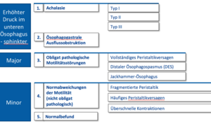 Illustrationsfoto: Chicago-Klassification mit Major- und Minor-Ösophagus-Motilitätsstörungen