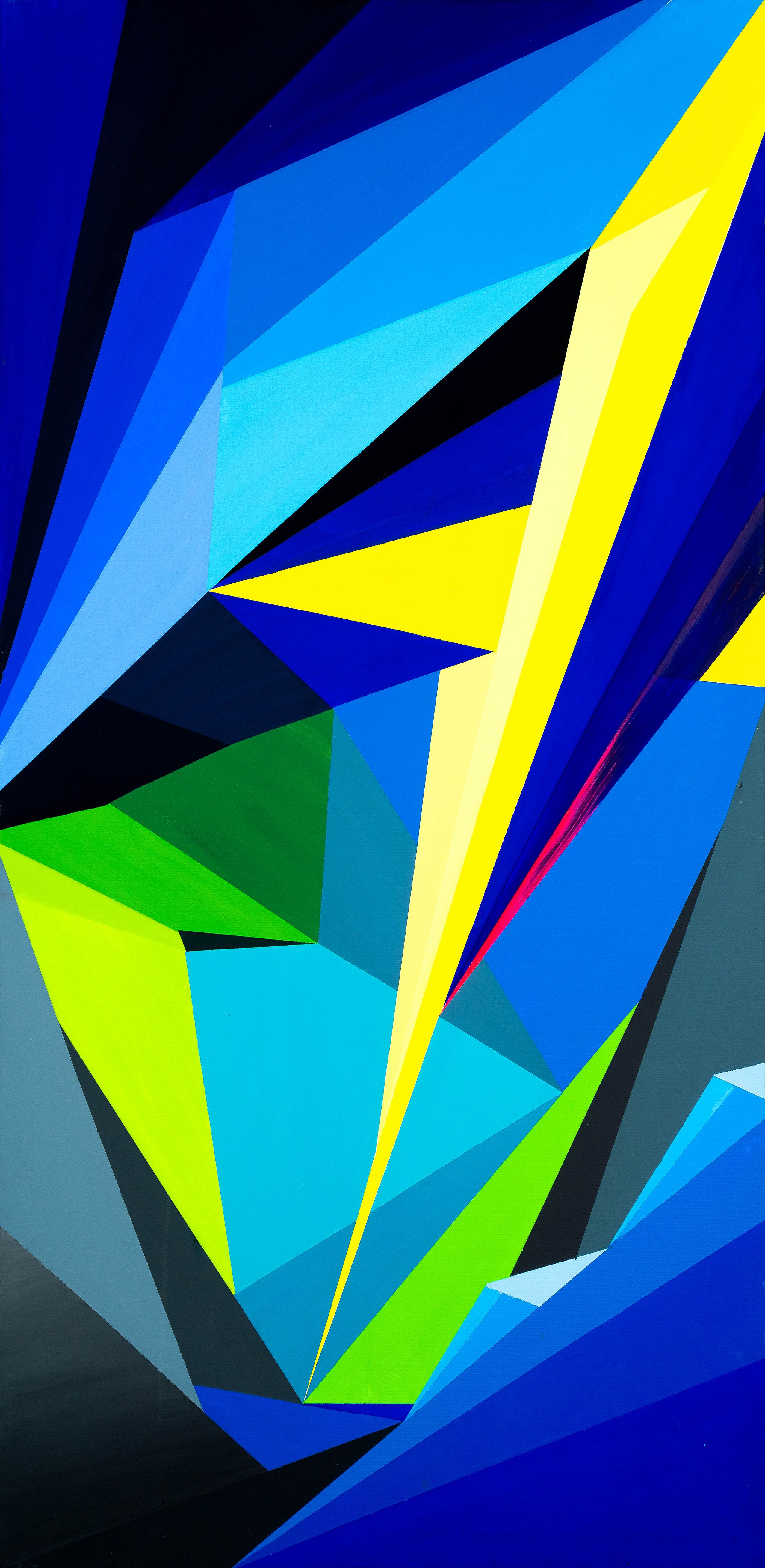 Nici Tierak präsentiert unter anderem abstrakte Gemälde mit geometrischen Formen.